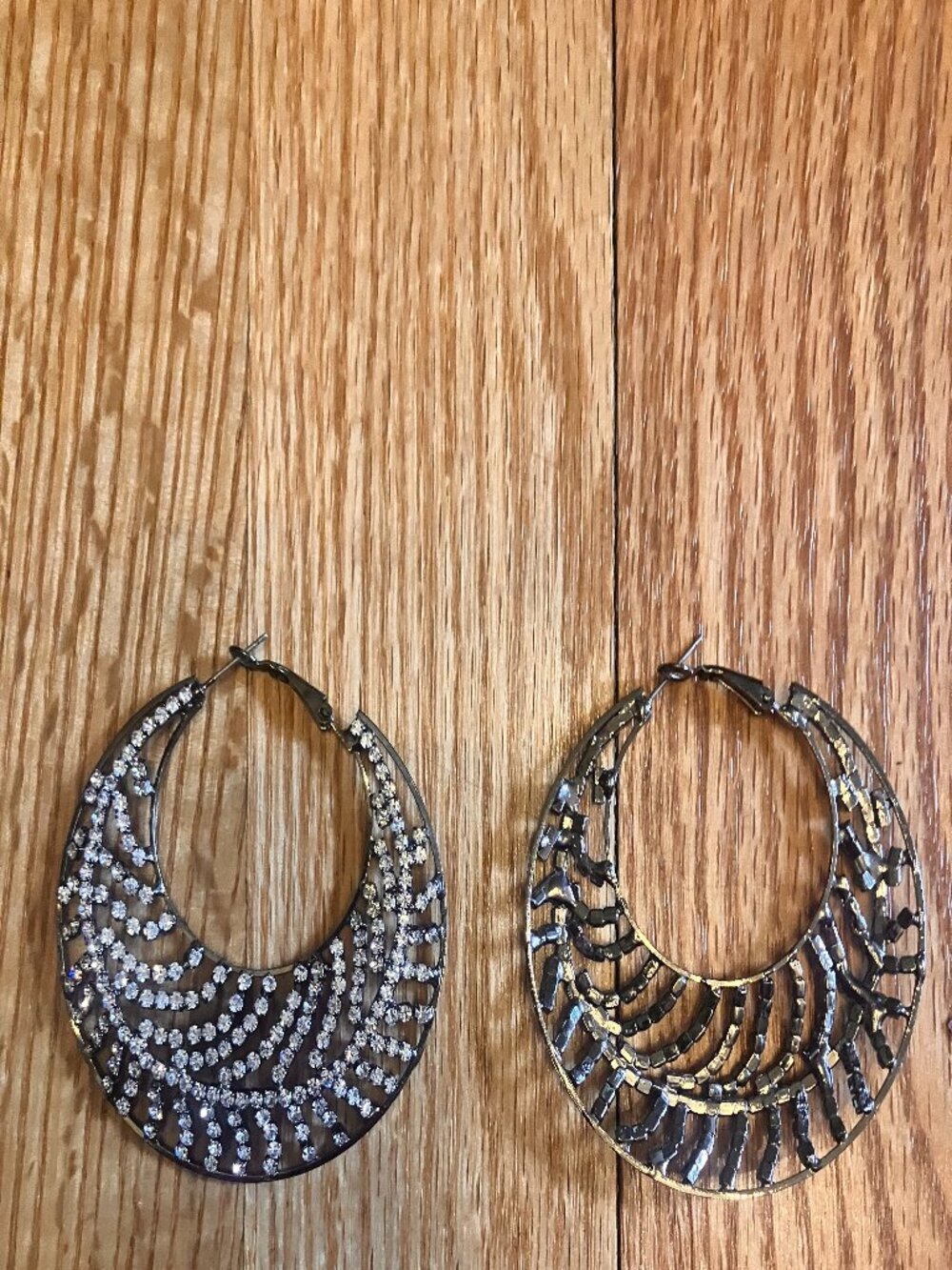 Large Rhinestone Hoop Earrings